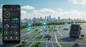 GPS business tracking system dashboard showing fleet management and vehicle monitoring for companies