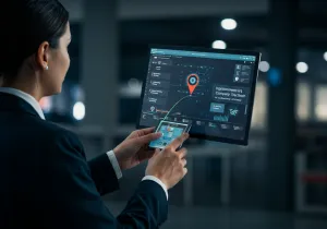 Implementing company GPS tracker Visual Implementing company GPS tracker illustration