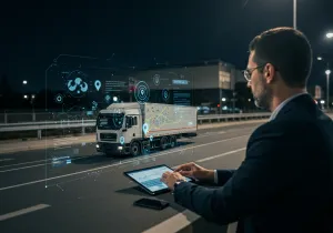 Company Truck GPS Tracking Overview Visual Company Truck GPS Tracking Overview illustration