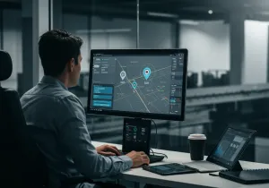 Business Outcomes with Fleet Optimization Driver Performance Tracking Visual Business Outcomes with Fleet Optimization Driver Performance Tracking illustration