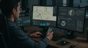 GPS tracking software platform displaying web-based dashboard and mobile applications