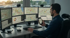 GPS fleet tracking dashboard showing essential fleet management features