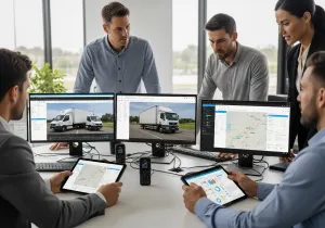 Business Outcomes with GPS Tracker Commercial illustration