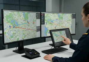 GPS tracking device dashboard showing fleet management features