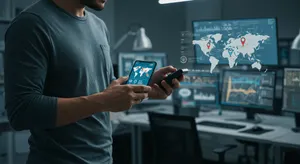 Modern GPS tracking device showing real-time location data