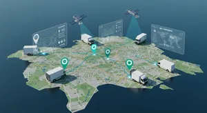 Fleet GPS tracking system showing real-time vehicle locations