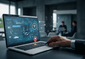 Business Outcomes with how fleet gps systems work Visual Business Outcomes with how fleet gps systems work illustration