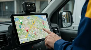 Key GPS tracking benefits overview dashboard showing cost reduction and efficiency metrics