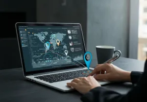 Business Outcomes with GPS tracking software Visual Business Outcomes with GPS tracking software illustration